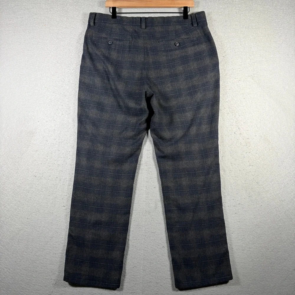 Vintage Banana Republic Aiden Fit Plaid Wool‎ Dress Pants Mens 35x30 Navy Formal
